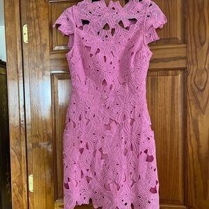 J.O.A. Fuchsia Floral Cutout Mini Dress